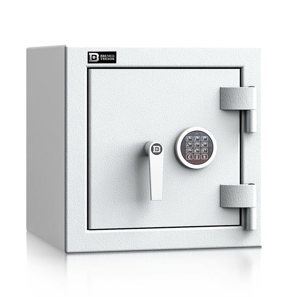 Bremer Tresor mit elektronischem Zahlenschloss und Hebelgriff.