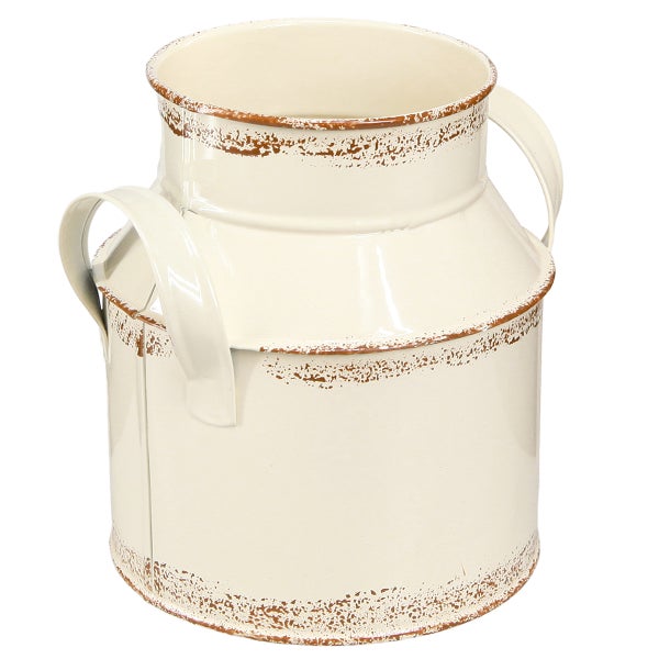 Dekorative Milchkanne aus Metall mit zwei Henkeln