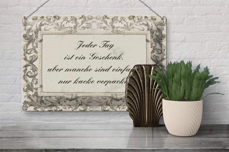 Blechschild Spruch 30x20cm Jeder Tag ist ein Schild
