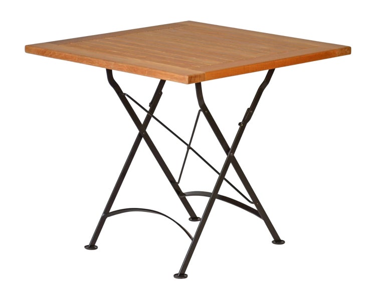 Teak Klapptisch 80 x 80 cm wetterfest premium für Balkon Terrasse Garten