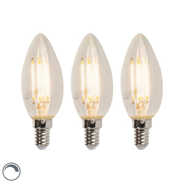 Set mit 3 LED E14 dimmbaren Kerzenlampen B35 5W 380lm 2700K