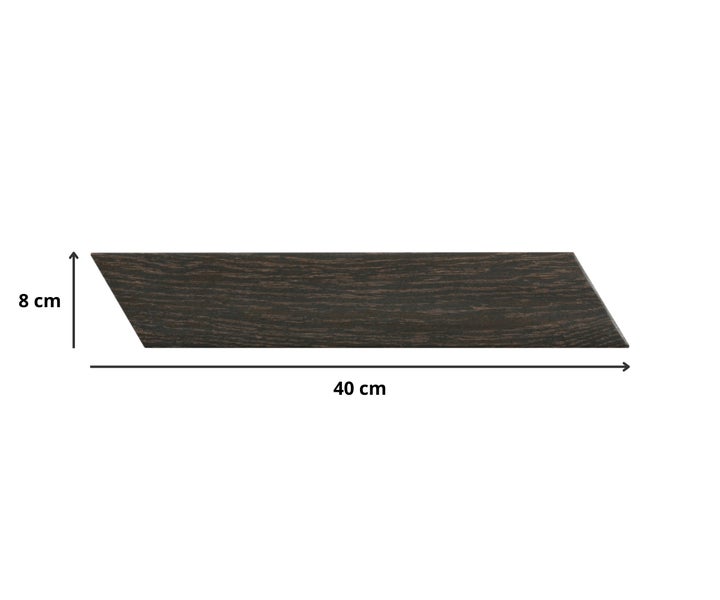 Feinsteinzeug Bodenfliese Ancona Chevron Chocolat 8x40x0,85 cm glasiert matt Rundkante