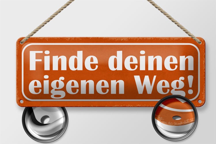 Blechschild Spruch 27x10cm finde deinen eigenen Weg Dekoration