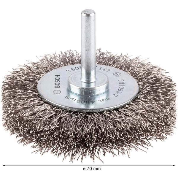 Drahtbürste mit Schaft, Durchmesser 70 Millimeter