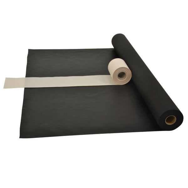 Sensalux Kombi-Set 1 Tischdeckenrolle 1m x 25m schwarz + Tischläufer 15cm creme