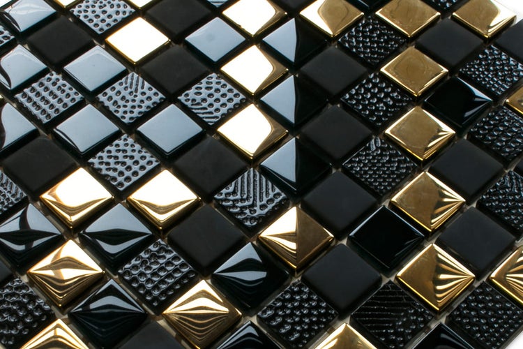 Glasmosaik auf Netz für Bad und Küche 30cm x 30cm  - El Dorado