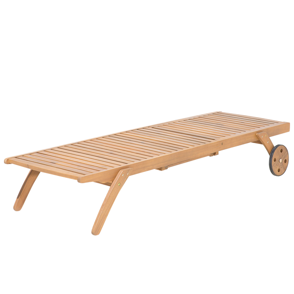 Sonnenliege aus Holz mit Rollen