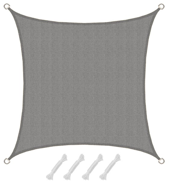 AMANKA UV Sonnensegel - 2x2 m HDPE Quadratisch - Sonnenschutz Plane Überdachung Garten Balkon Grau