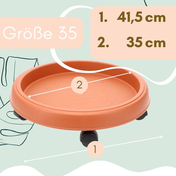 Pflanzenroller Größe 35 mit Maßangaben