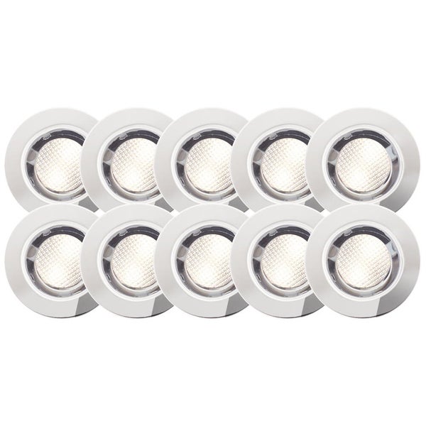 LED Einbauleuchtenset Cosa in Silber 10x 0,7W 350lm IP44 3000K