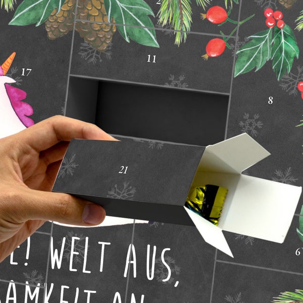 Mr. & Mrs. Panda Befüllbarer Adventskalender Einhorn Yoga - Schwarz