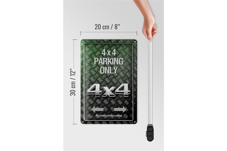 Blechschild Spruch 20x30cm 4x4 Parking only all others