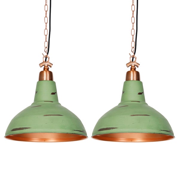 Set mit 2 Vintage Hängeleuchten aus Kupfer - Goliath groß