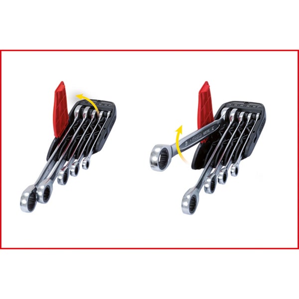 KS TOOLS GEARplus Ratschenringmaulschlüssel-Satz umschaltbar 5tlg. 8-19 mm - 503.4605