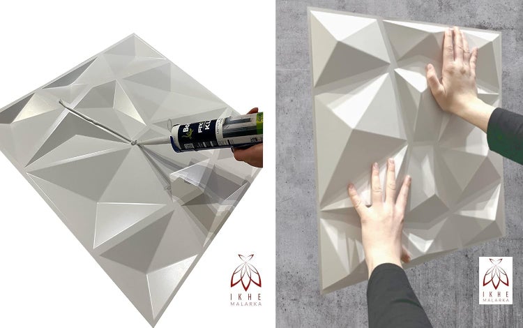 3D Wandpaneele PVC 50×50 cm – Wasserfest & Modernes Design – Für Bad, Wohnzimmer – Leicht, Dünn & Flexibel D094 Weiß