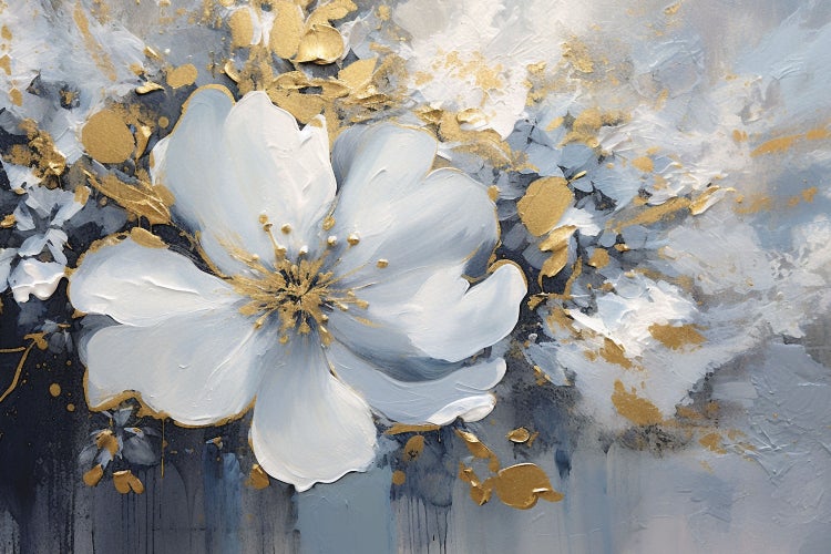 Wandbild Golden Flower, Sticker, selbstklebend, Bild, Blume, gold WAP00018 Format:  90x60cm