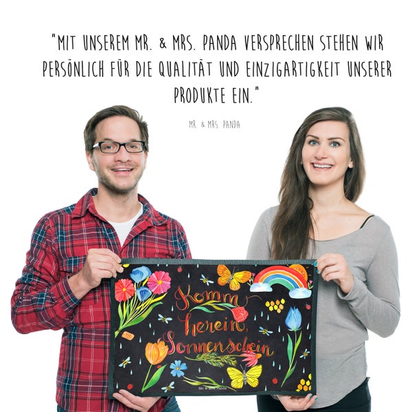 Mr. & Mrs. Panda 50 x 75 cm Fußmatte Komm herein Sonnenschein - Schwarz