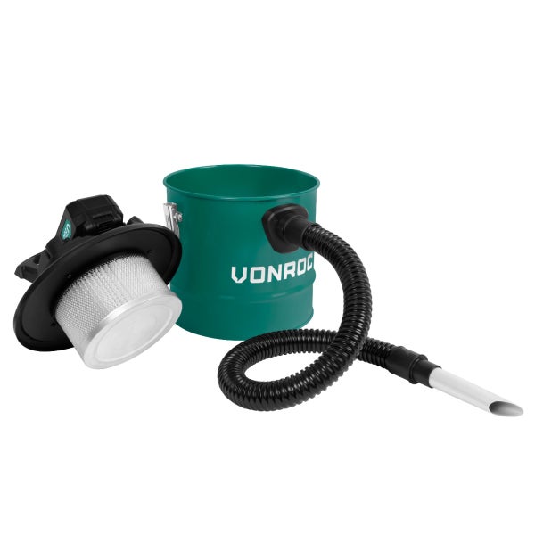 VONROC Aschesauger VPower 20V - 12L Tank - HEPA Filter - Inkl. 4.0Ah Akku und Schnellladegerät