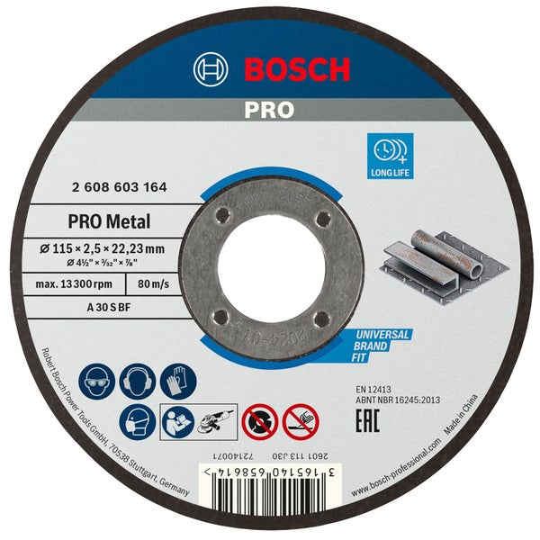 Bosch PRO Metal Trennscheibe 115 x 2,5 x 22,23 mm - 2608603164