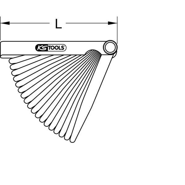 KS TOOLS Fühlerlehre 20 Blatt 05-1 mm - 300.0600
