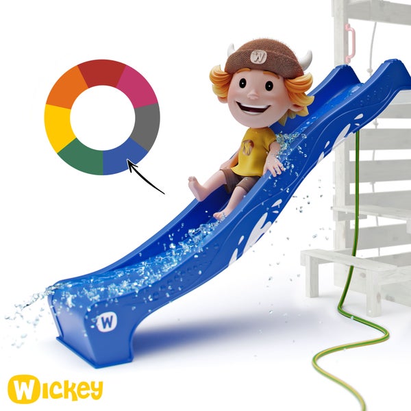 WICKEY Spielturm Ritterburg Smart Queen mit Schaukel und Rutsche, Spielhaus mit Sandkasten, Kletterleiter und Spiel-Zubehör - rot