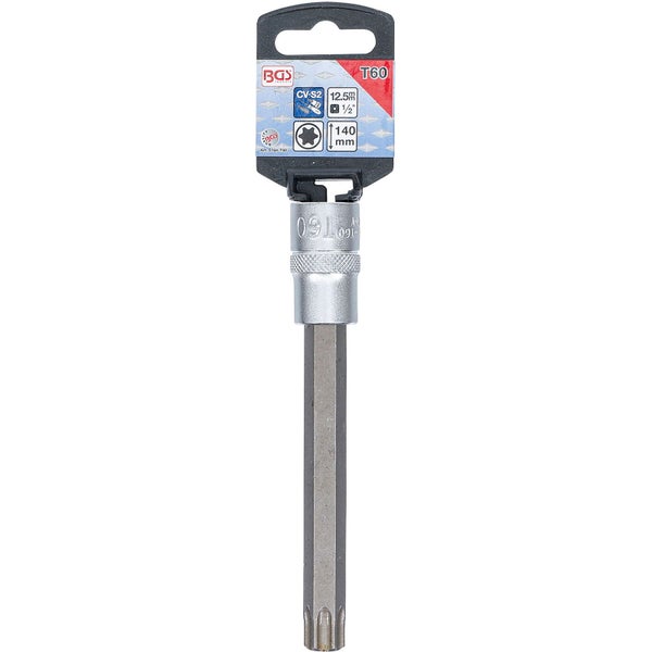 BGS Bit-Einsatz Länge 140 mm Antrieb Innenvierkant 12,5 mm (1/2) T-Profil (für Torx) T60 - 5184-T60