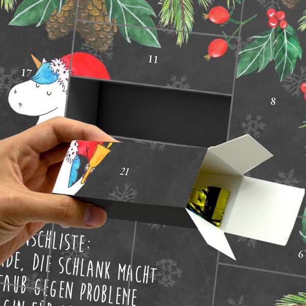 Mr. & Mrs. Panda Befüllbarer Adventskalender Einhorn Weihnachtsmann - Schwarz