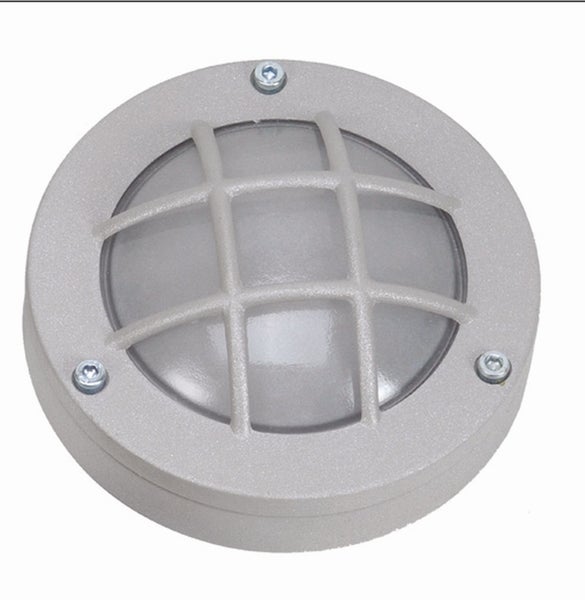 Runde Außenleuchte mit Schutzgitter