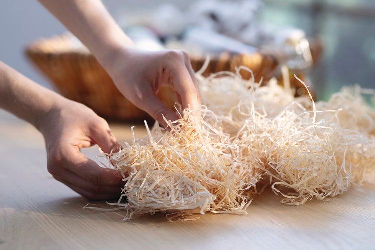 FRANK FLECHTWAREN | Holzwolle Natur, 1 kg, HOLZ, 1 kg, im Beutel