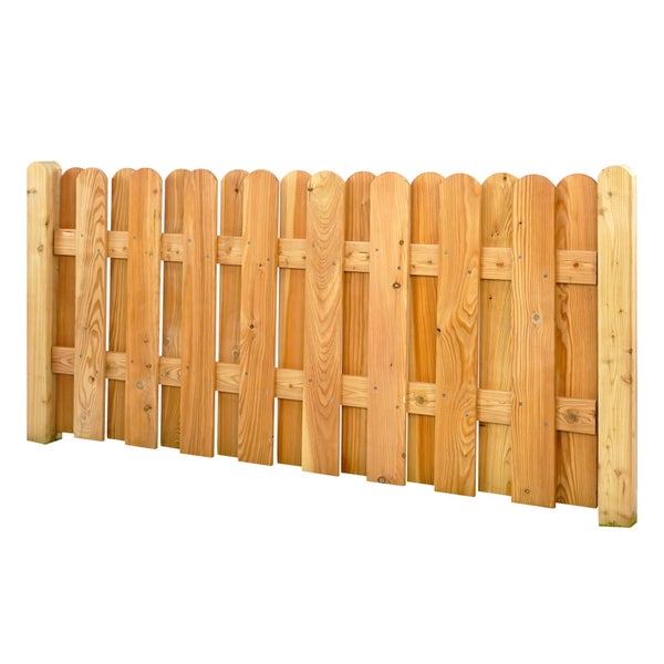 Holzzaun mit abgerundeten Latten für den Garten