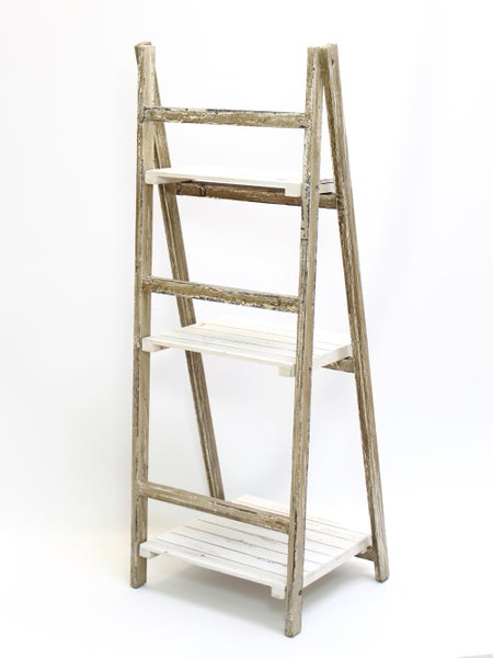 FRANK FLECHTWAREN | Klappregal Shabby, HOLZ, 42 x 38 x 109 cm, platzsparend zusammenklappbar
