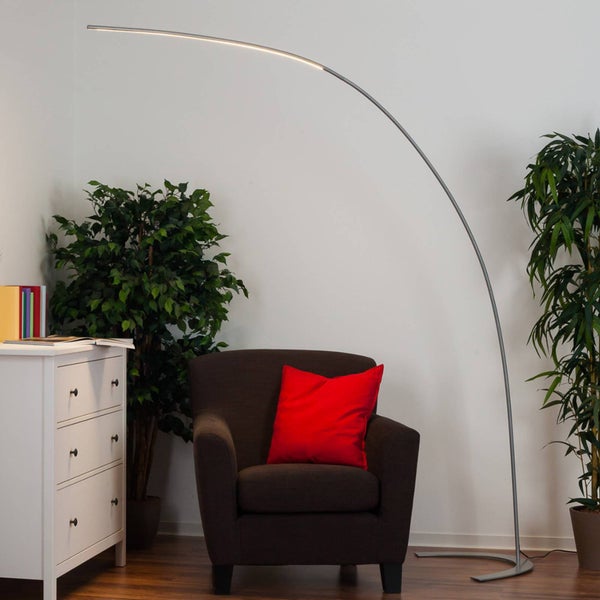 Lindby LED Stehlampe (Bogenleuchte) Danua dimmbar (Modern) in Alu aus Metall (1 flammig, ) - Stehleuchte Floor Lamp Standleuchte Wohnzimmerlampe Wohnzimmerleuchte
