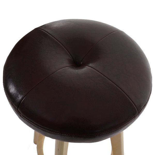 Hocker mit runder Sitzfläche aus Kunstleder