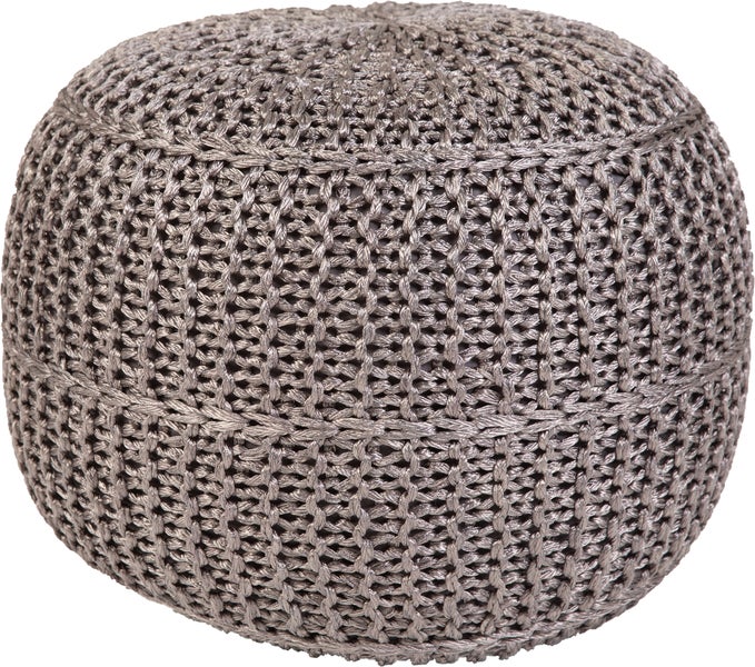 Pouf Hocker schimmernde Textur Grau Rund Ø 43 cm