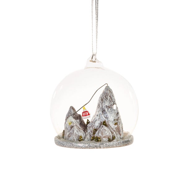 Skiberg mit Lift Weihnachtskugel - Sass & Belle