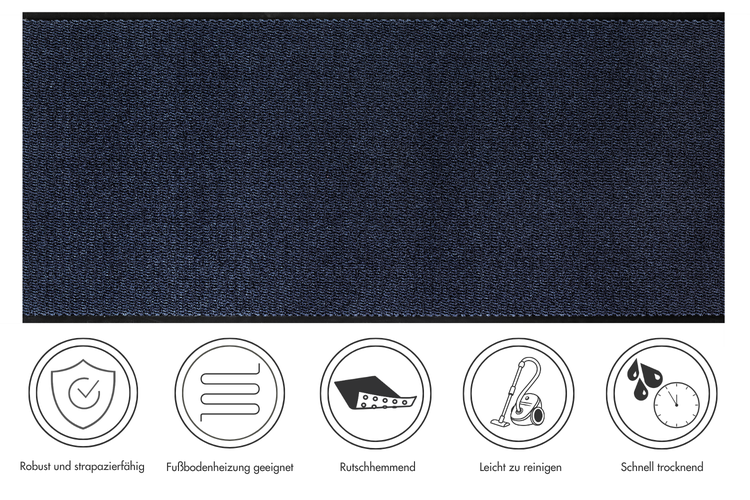 Fußmatte Easy Läufer 120 x 250 cm in Blau