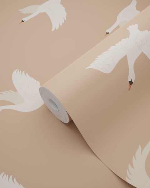 Tapetenrolle mit Schwanenmuster