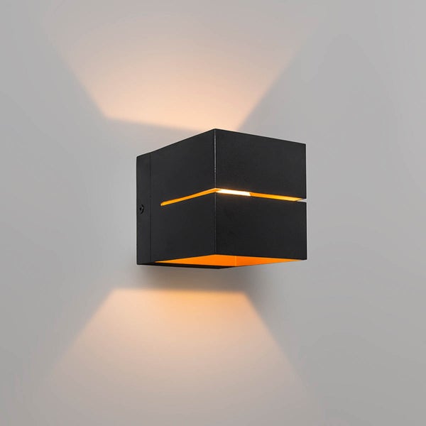 Smart Wandleuchte schwarz mit Gold 9,7 cm inkl. WiFi G9 - Transfer Groove