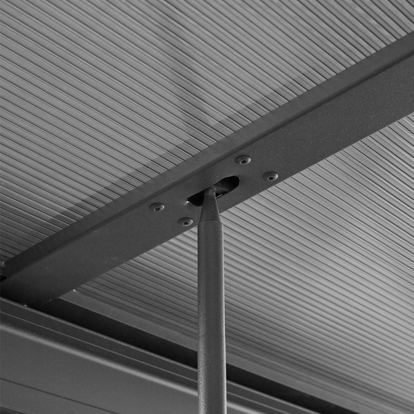 Home Deluxe - Terrassenüberdachung SOLIS DELUXE - 390 x 295 x 233 / 272 cm - inkl. Schiebedachfunktion - inkl. Hohlkammerplatten, Montagematererial I Pergola Überdachung Terrassendach