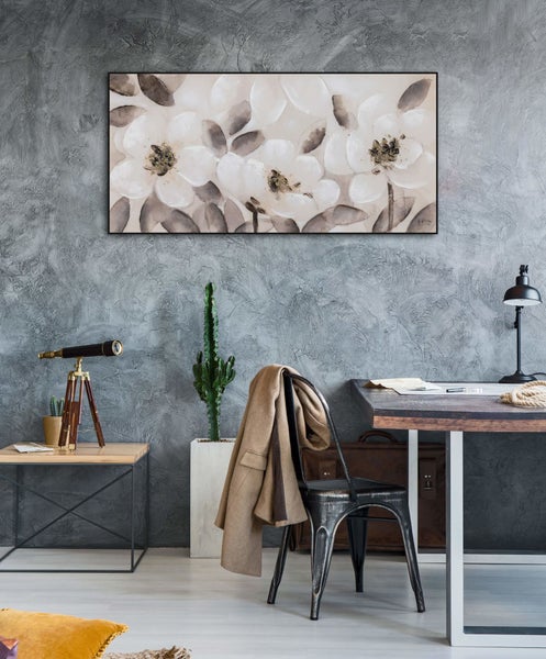 Handgemaltes Gemälde Acrylfarbe 120x60cm Beige