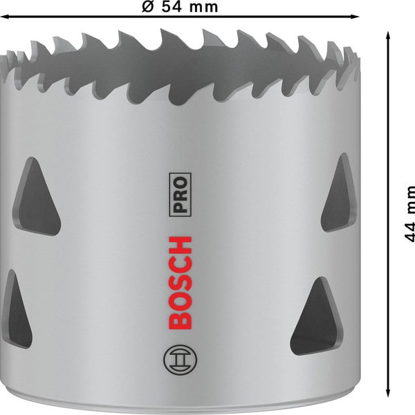 Lochsäge, 54 mm Durchmesser, 44 mm hoch, Bosch Logo