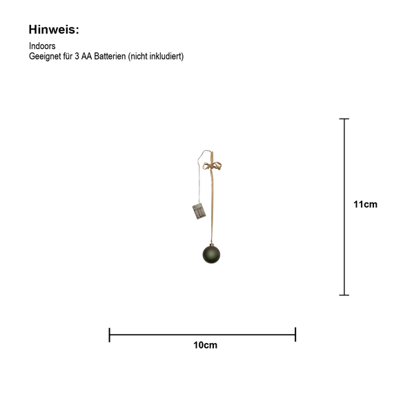 Dekorativer Weihnachtsschmuck mit Kugel und Band für den Innenbereich