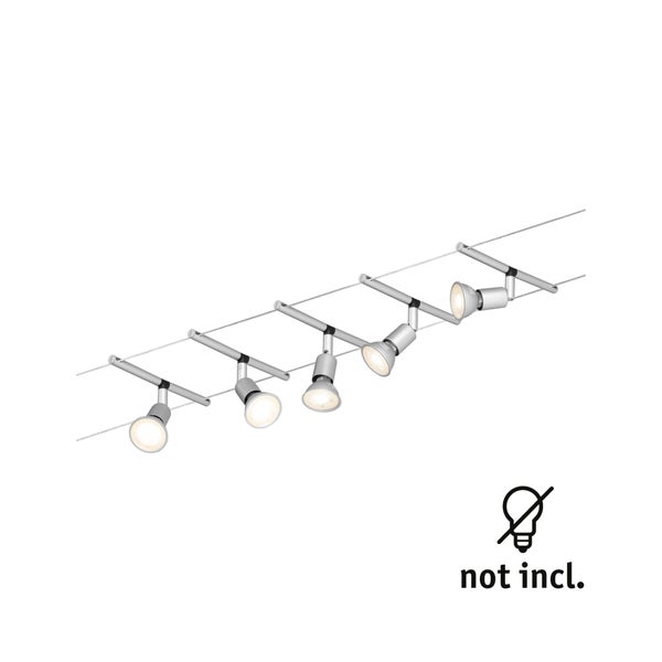 Seilsystem Spice SaltLED Basisset GU5,3 max. 5x10W dimmbar 230/12V Chrom matt