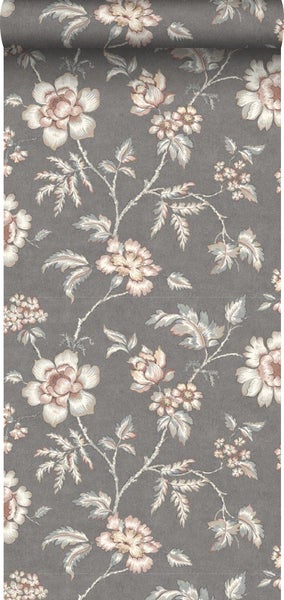 Borastapeter Tapete Blumen Braun - 53 cm x 10.05 m - 660413