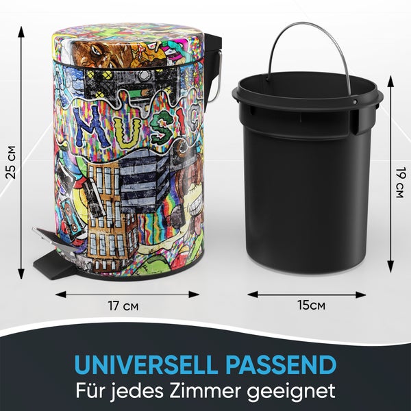 Sanilo Kosmetikeimer 3L mit Absenkautomatik Graffiti
