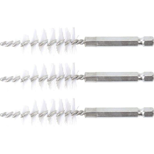 Drei Reinigungsbürsten mit Sechskantschaftaufnahme