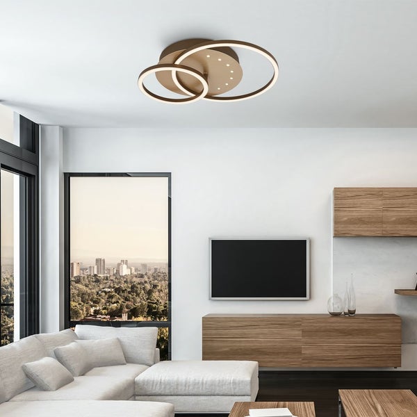 LED ceiling light with LED dots,brown-gold,LED/26W