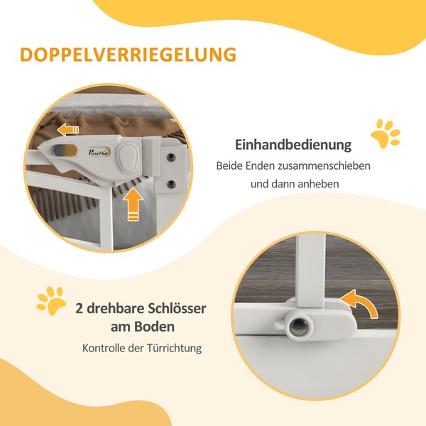 PawHut Türschutzgitter, 74-100L x 4B x 76H cm, Stahl, PA, Weiß