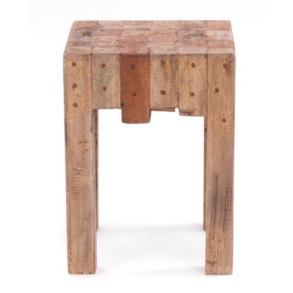 Hocker NATURA Recyclingholz massiv 01 natur-vintage