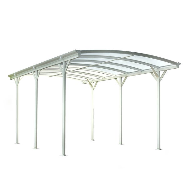 Home Deluxe - Design Carport - FALO, Weiß - Maße: 505 x 300 x 226 / 240 cm - inkl. Montagematerial I Autoüberdachung Garage Unterstand